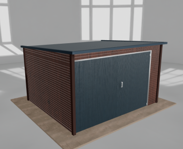 Domek narzędziowy 3.5x3m spad w tył Ciemny orzech