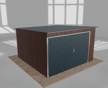 Domek narzędziowy 3.5x3.5m spad w tył Ciemny orzech