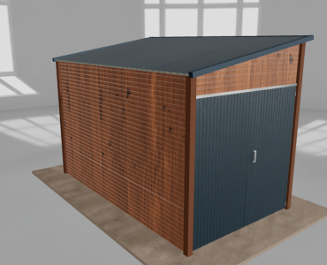 Domek narzędziowy 2x3.5m spad w lewo Złoty dąb