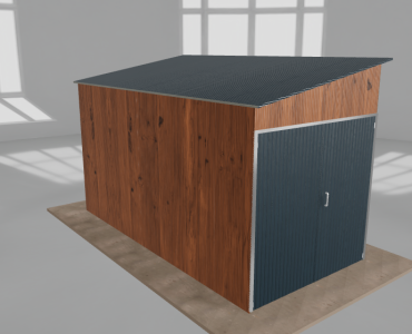 Domek narzędziowy 2x4m spad w lewo Złoty dąb