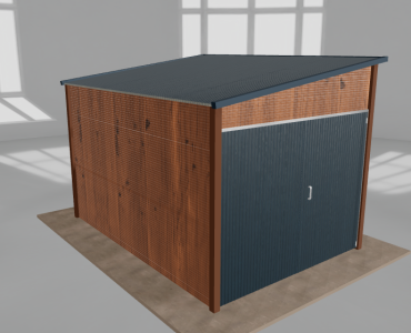Domek narzędziowy 2.5x3.5m spad w lewo Złoty dąb