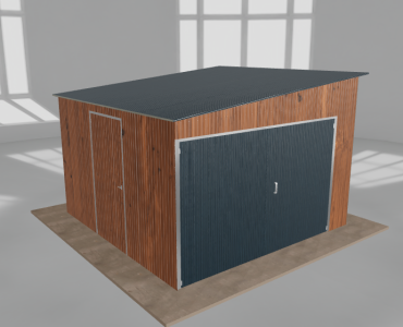 Domek narzędziowy 3.5x3.5m spad w lewo Złoty dąb