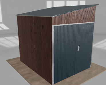 Domek narzędziowy 2x2.5m spad w lewo Ciemny orzech