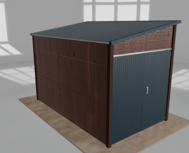 Domek narzędziowy 2x3.5m spad w lewo Ciemny orzech