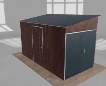 Domek narzędziowy 2x4m spad w lewo Ciemny orzech