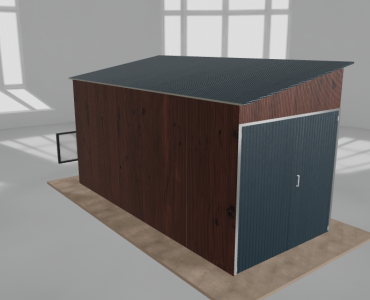 Domek narzędziowy 2x4.5m spad w lewo Ciemny orzech