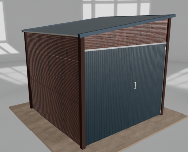 Domek narzędziowy 2.5x2.5m spad w lewo Ciemny orzech