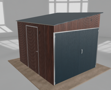 Domek narzędziowy 2.5x3m spad w lewo Ciemny orzech