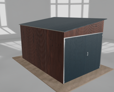 Domek narzędziowy 2.5x4m spad w lewo Ciemny orzech