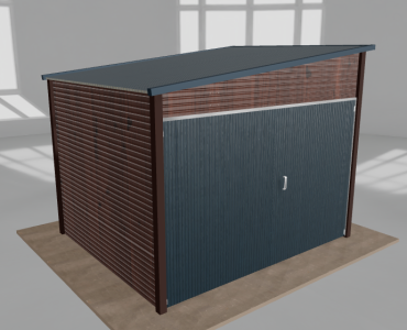 Domek narzędziowy 3x2.5m spad w lewo Ciemny orzech