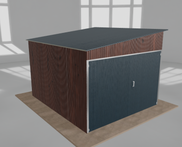 Domek narzędziowy 3x3.5m spad w lewo Ciemny orzech