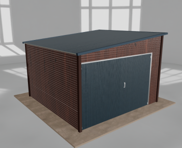 Domek narzędziowy 3.5x3.5m spad w lewo Ciemny orzech