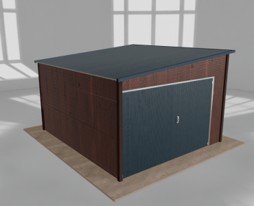 Domek narzędziowy 3.5x4m spad w lewo Ciemny orzech