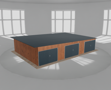 Garaż blaszany 11.5x8m trzystanowiskowy spad w prawo Złoty dąb
