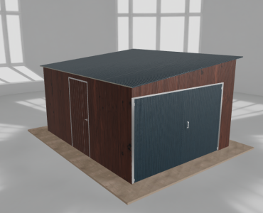 Domek narzędziowy 3.5x4.5m spad w lewo Ciemny orzech