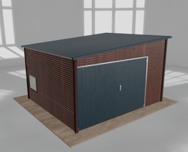 Domek narzędziowy 4x3.5m spad w lewo Ciemny orzech