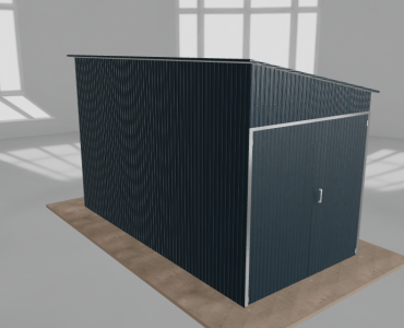 Domek narzędziowy 2x4m spad w prawo Grafit