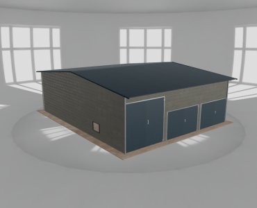 Hala stalowa 9.5x11.5m dwuspadowa Aluminium