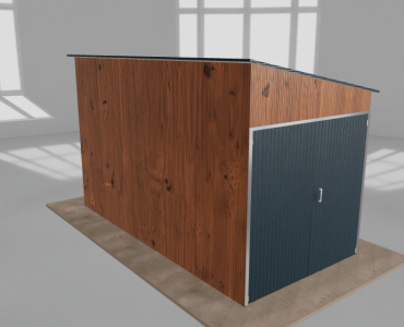 Domek narzędziowy 2x4m spad w prawo Złoty dąb