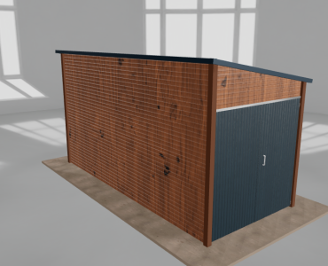Domek narzędziowy 2x4.5m spad w prawo Złoty dąb