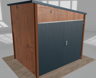 Domek narzędziowy 2.5x2m spad w prawo Złoty dąb
