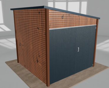 Domek narzędziowy 2.5x2.5m spad w prawo Złoty dąb