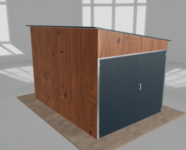 Domek narzędziowy 2.5x3.5m spad w prawo Złoty dąb