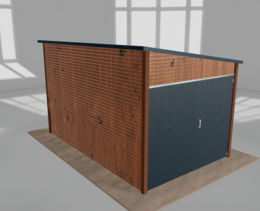 Domek narzędziowy 2.5x4m spad w prawo Złoty dąb