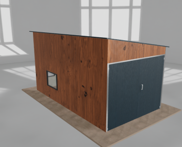 Domek narzędziowy 2.5x4.5m spad w prawo Złoty dąb