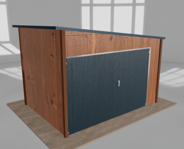 Domek narzędziowy 3.5x2.5m spad w prawo Złoty dąb