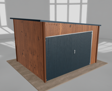 Domek narzędziowy 3.5x3m spad w prawo Złoty dąb