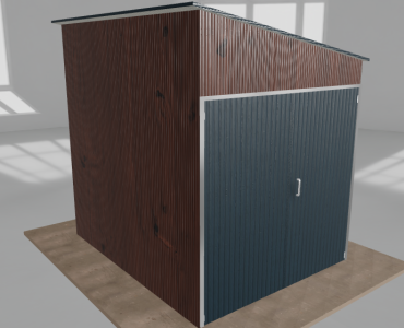 Domek narzędziowy 2x2.5m spad w prawo Ciemny orzech