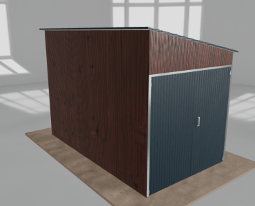 Domek narzędziowy 2x3.5m spad w prawo Ciemny orzech