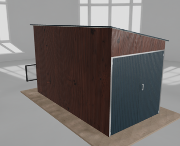Domek narzędziowy 2x4m spad w prawo Ciemny orzech