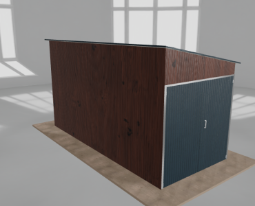 Domek narzędziowy 2x4.5m spad w prawo Ciemny orzech