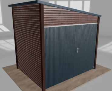 Domek narzędziowy 2.5x2m spad w prawo Ciemny orzech