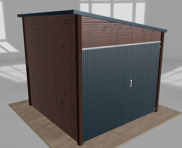 Domek narzędziowy 2.5x2.5m spad w prawo Ciemny orzech