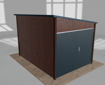 Domek narzędziowy 2.5x3.5m spad w prawo Ciemny orzech