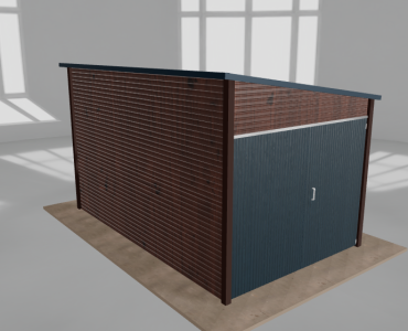 Domek narzędziowy 2.5x4m spad w prawo Ciemny orzech