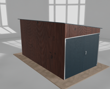 Domek narzędziowy 2.5x4.5m spad w prawo Ciemny orzech