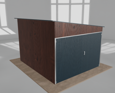 Domek narzędziowy 3x3.5m spad w prawo Ciemny orzech