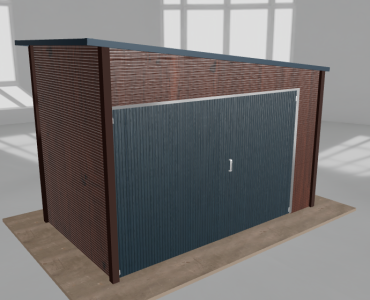 Domek narzędziowy 3.5x2m spad w prawo Ciemny orzech