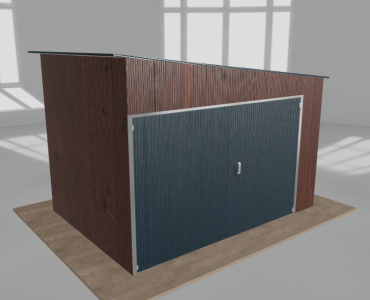 Domek narzędziowy 3.5x2.5m spad w prawo Ciemny orzech