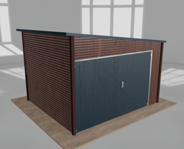 Domek narzędziowy 3.5x3m spad w prawo Ciemny orzech