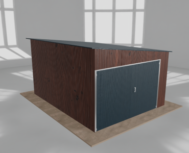 Domek narzędziowy 3.5x4.5m spad w prawo Ciemny orzech