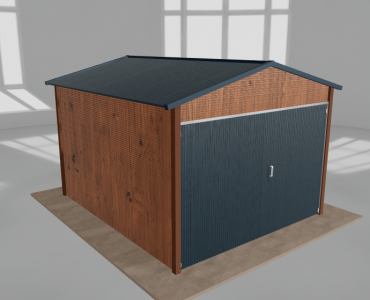 Domek narzędziowy 3x3.5m dwuspadowy Złoty dąb
