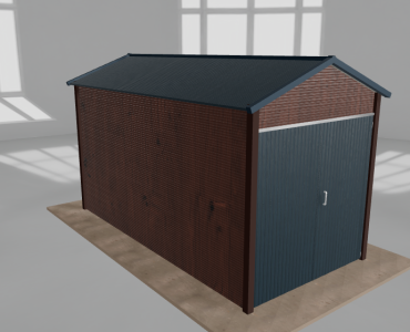 Domek narzędziowy 2x4m dwuspadowy Ciemny orzech