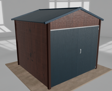 Domek narzędziowy 2.5x2.5m dwuspadowy Ciemny orzech