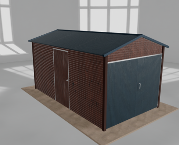 Domek narzędziowy 2.5x4.5m dwuspadowy Ciemny orzech