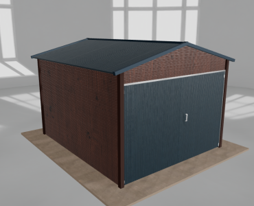 Domek narzędziowy 3x3.5m dwuspadowy Ciemny orzech